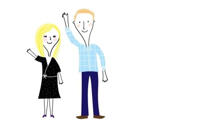 Drawing of mrs mcniven and mr farndon